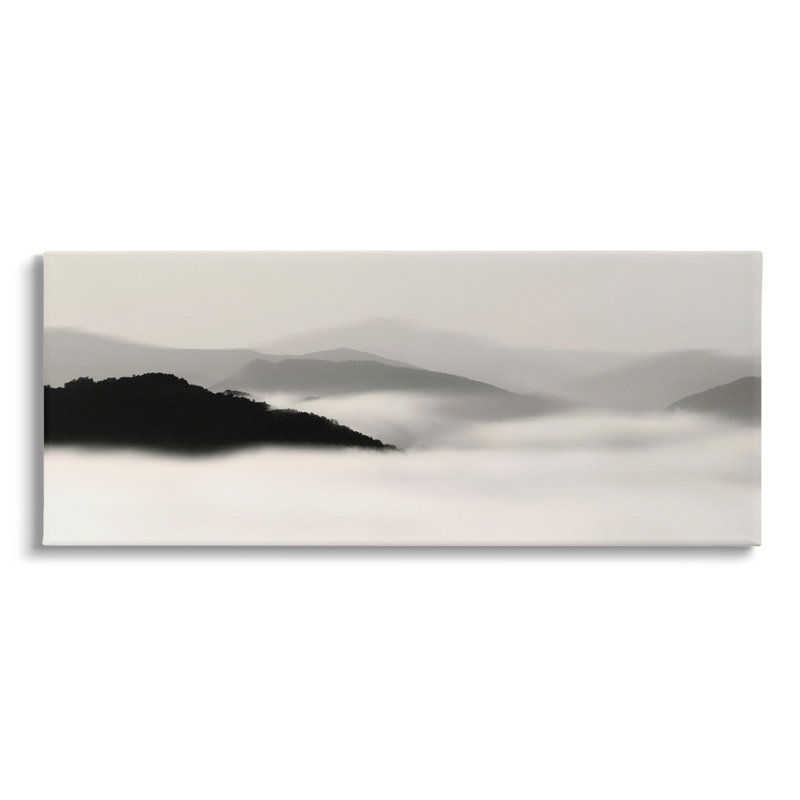«Rolling Fog Cloudy Mountains» par Nicholas Bell - photographie, H 20 po x l 48 po x P 1,5 po, Toile tendue