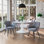 Chaise d'appoint moderne rembourrée Mid-Century avec dossier capitonné, ensemble de 2