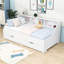 Lit de jour extensible pour lit simple à très grand lit avec station de charge intégrée et tiroirs de rangement-8654799