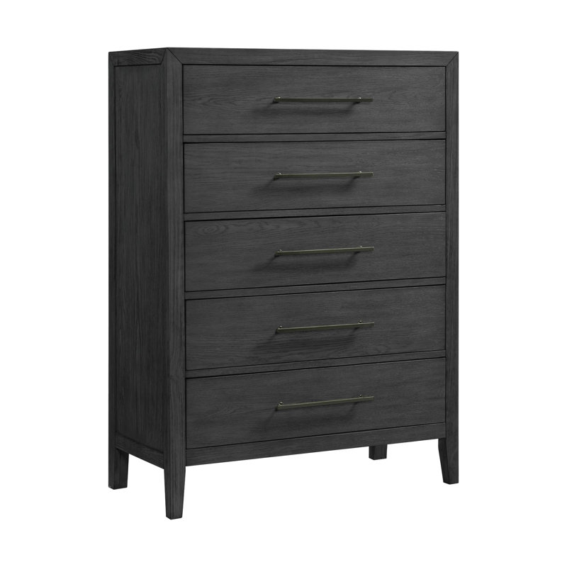 Commode 5 tiroirs Brentson, Noir