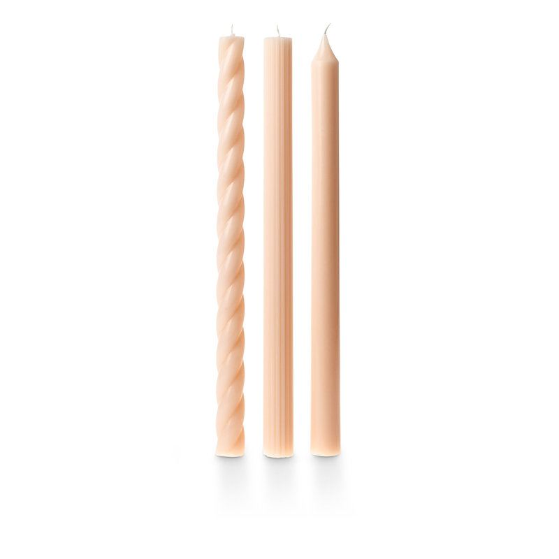 ILLUME Beautifully Done Unscented Assorted Candle Tapers 3-Pack, Coconut Milk Mango