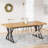 Rustic Rectangular Kitchen Table with X-Trestle Metal Legs-1834152733-1834152730