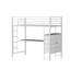 Black Twin Metal Loft Bed With Desk And Drawers LED Light Charging Station-1338672409