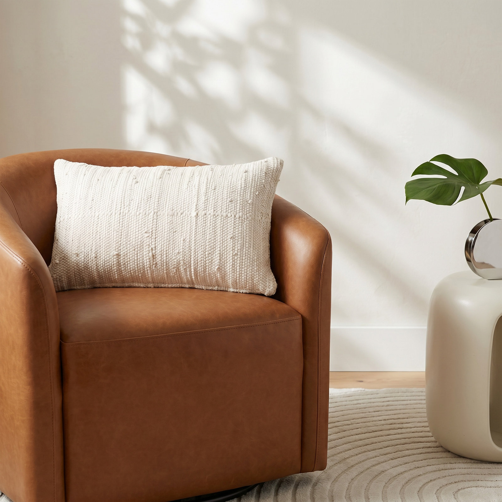 Cotton Pillow Cover, Heavy Cream, Rectangular 14"H x 24"W