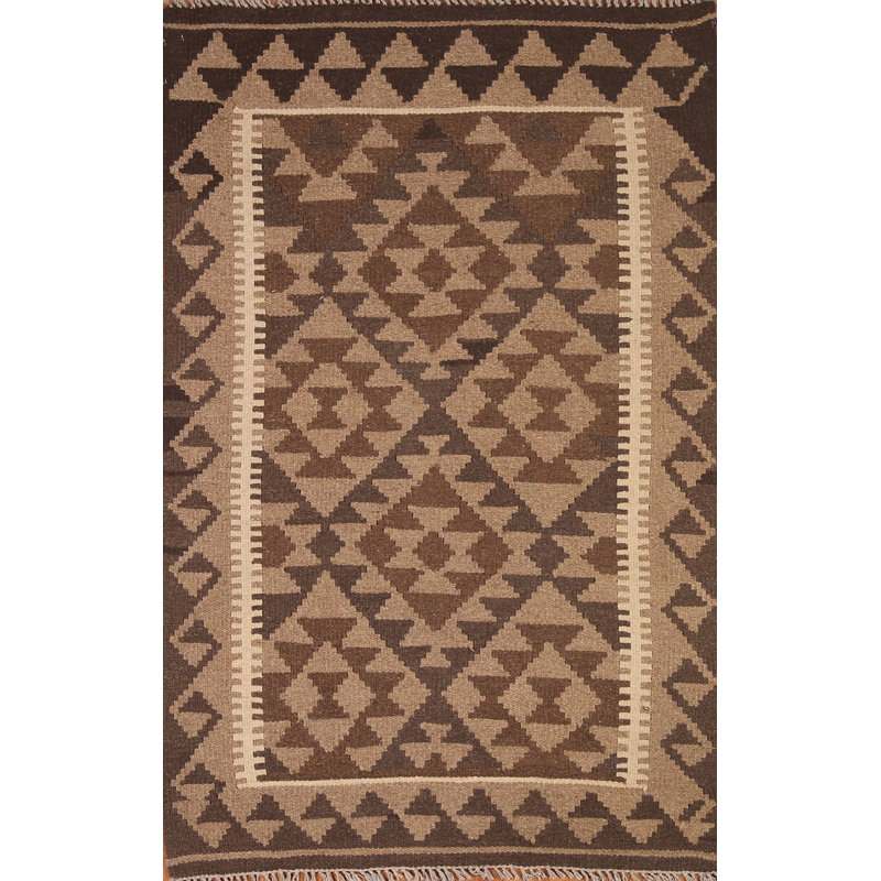 Reversible Wool Kilim Area Rug 3x5