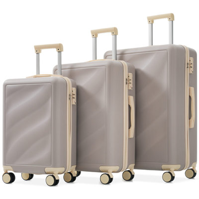 3 Unit ABS Hard Shell Travel Suitcase Set 20/24/28 Inch Spinner Wheels TSA Lock Portable Daily Journey Luggage