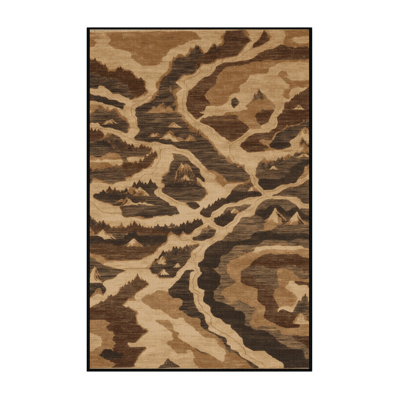 Tapis brun lavable à la machine, Rectangulaire 8 pi x 12 pi