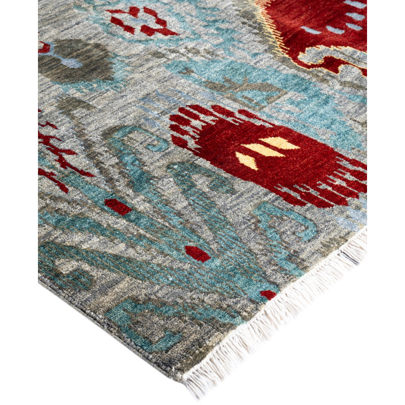 Overdyed One-of-a-Kind 8'10" x 12'1" Hand Knotted Area Rug