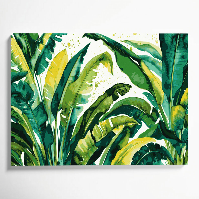 «Hawaiian Banana Leaves», art mural sur toile verte, H 20 po x l 24 po