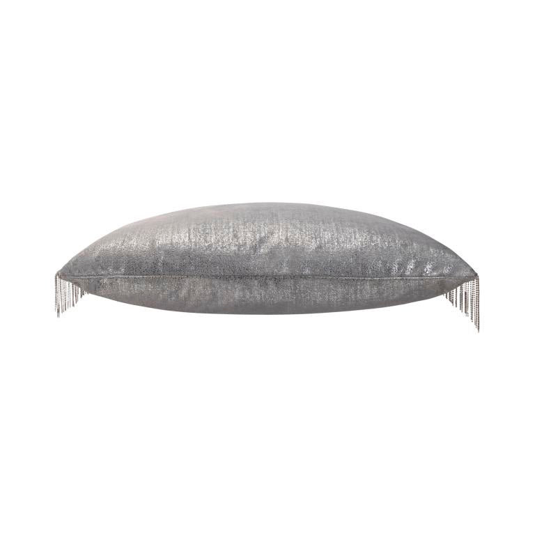 Maya Linen Rectangular, Gray/Silver