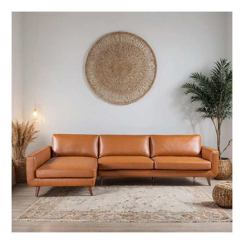 Canapé modulaire en cuir Garland, Orienté à gauche (vu de face)