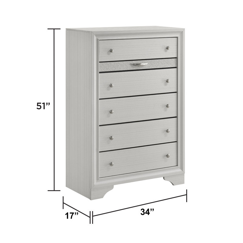 Smartt 6 - Drawer Dresser, White