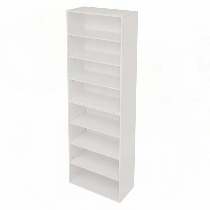 Bibliothèque avec rangement réglable à 8 couches, Blanc