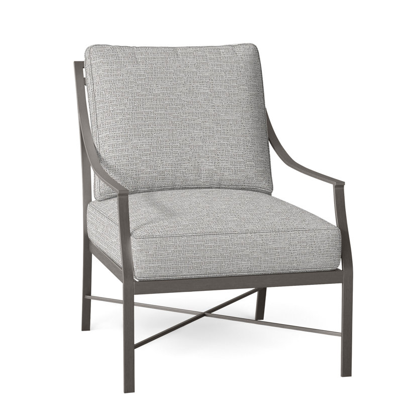 Méridienne d'extérieur en aluminium forgé Monaco, Gris ardoise, Welt, Caramel tweed