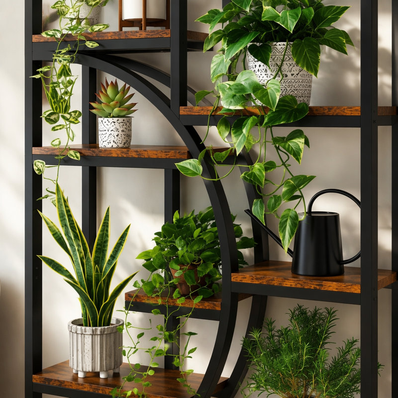 Geometric Design Display Shelf,Spacious Bookcase,Freestanding Bookshelf