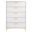 Commode rectangulaire blanche à 5 tiroirs Karena-2027407119