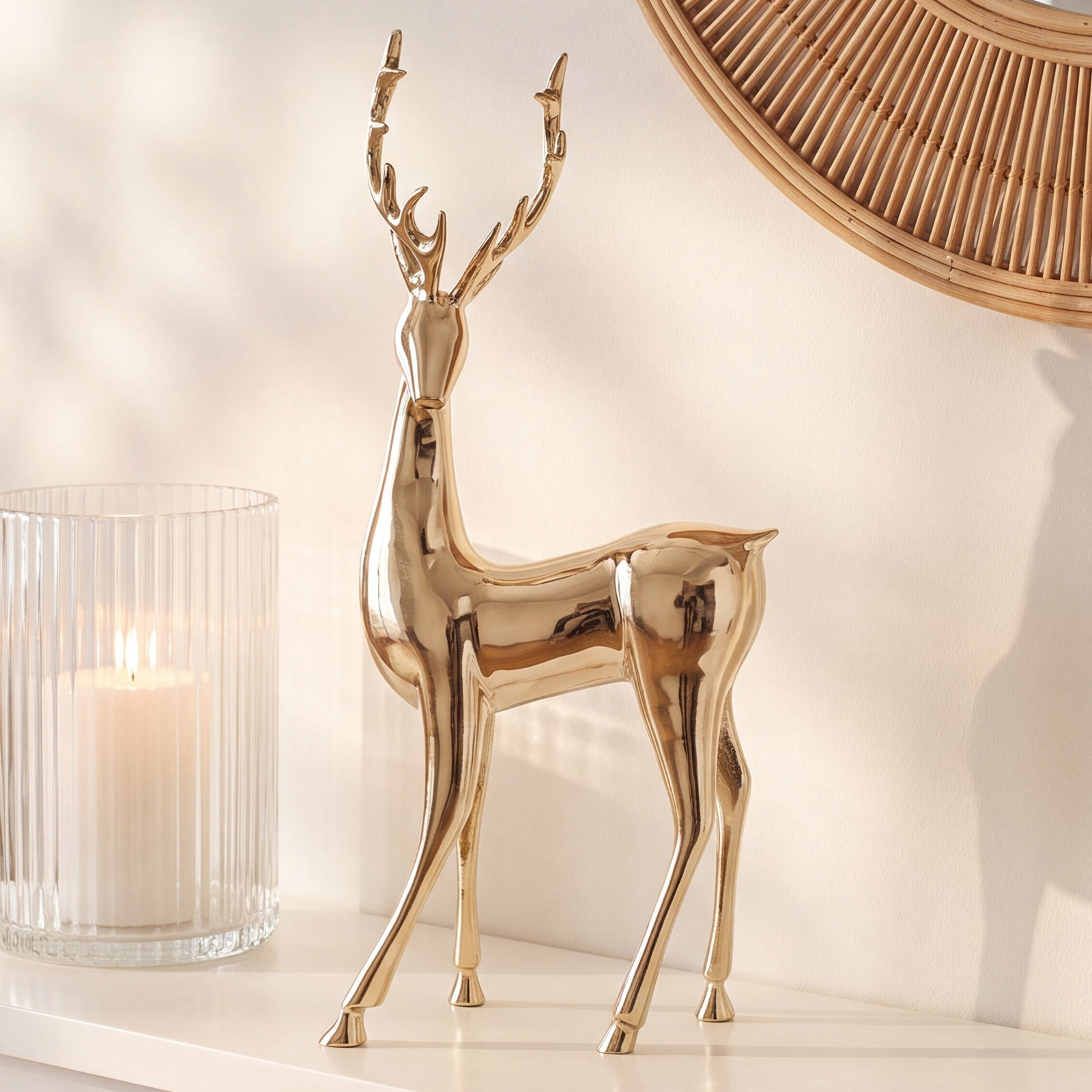 Decorative Deer Figurine, 20.5" H x 9" W x 4.25" D
