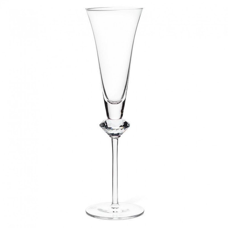 Cristal en verre flûte tige