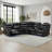 3 Piece Faux Leather Reclining Sectional with LED Lighting, Bluetooth Speaker & Charging Console-116986312