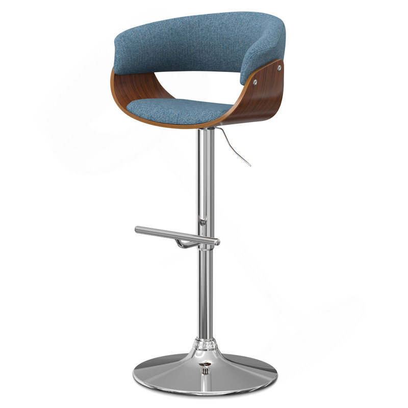 Sheldon - Tabouret de bar pivotant réglable - Bleu denim
