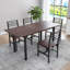Ensemble de salle à manger extensible 5 pièces, table de salle à manger extensible de 47 à 63 po avec 4 chaises, ensemble de table de cuisine avec panneau en bois aggloméré et structure en métal, pour les petits espaces-40829595
