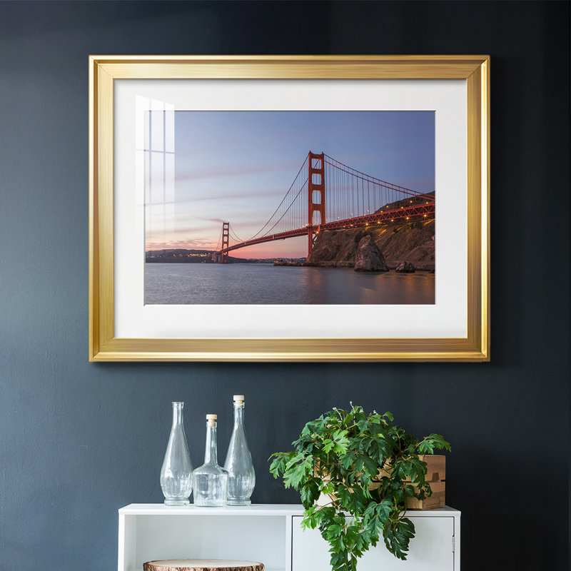 " Golden Gate Span ", Gold, 30" H x 44" W x 1.5" D