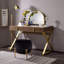 Bureau de meuble-lavabo à finition noyer Coleen avec miroir et plateau à bijoux Coleen-621266991