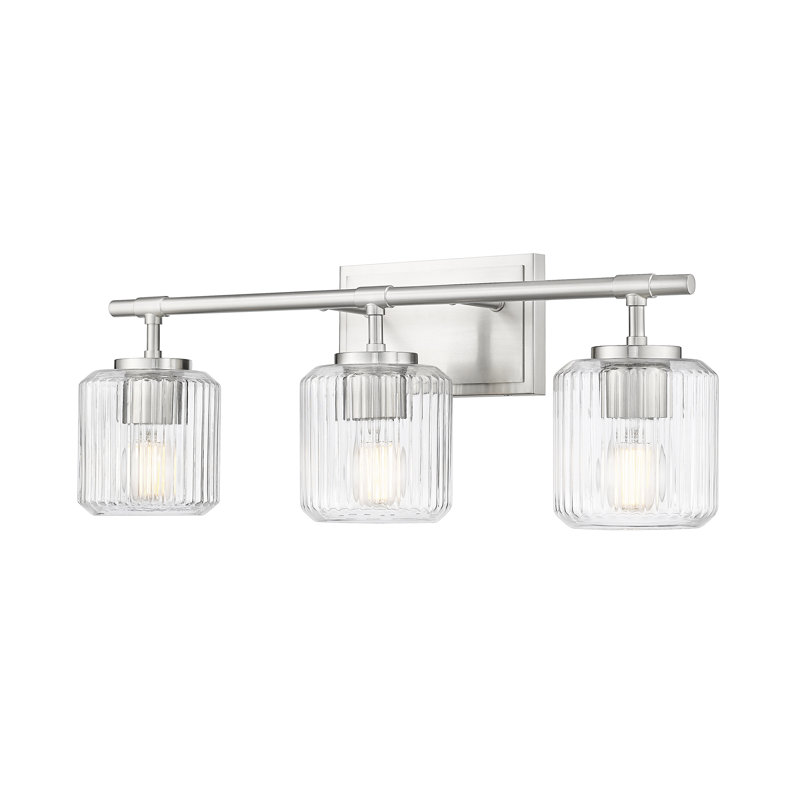 Meuble-lavabo 3 lumières Braggs, Nickel brossé