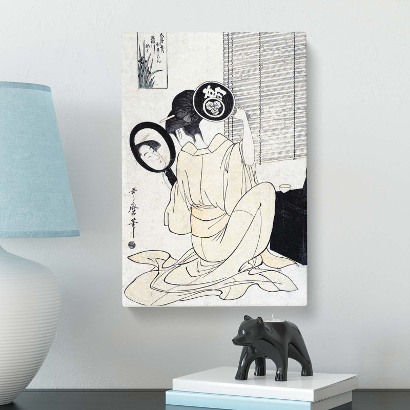Lady With Two Mirrors by Kitagawa Utamaro - Wrapped Canvas, 60cm H x 40cm W x 3cm D