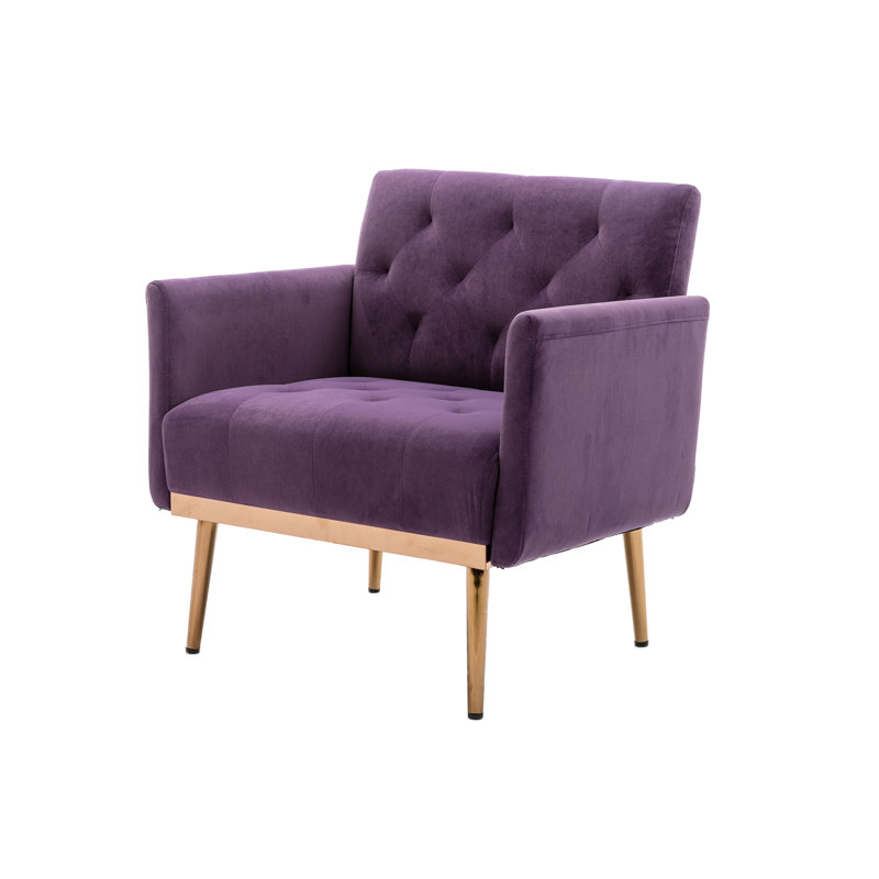 Luxueux fauteuil d'appoint Coolmore avec pieds dorés roses