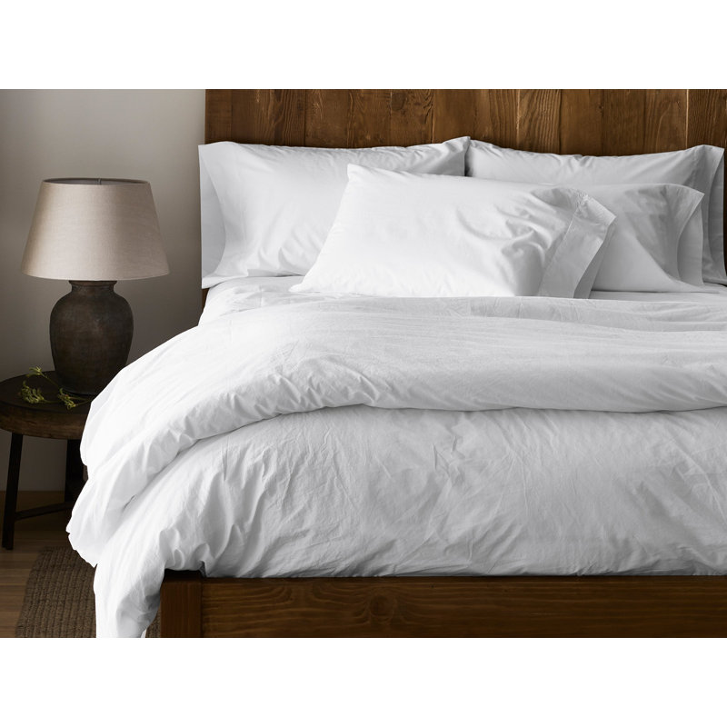 Taie d'oreiller raffinée en percale biologique, Taie d’oreiller standard, Blanc