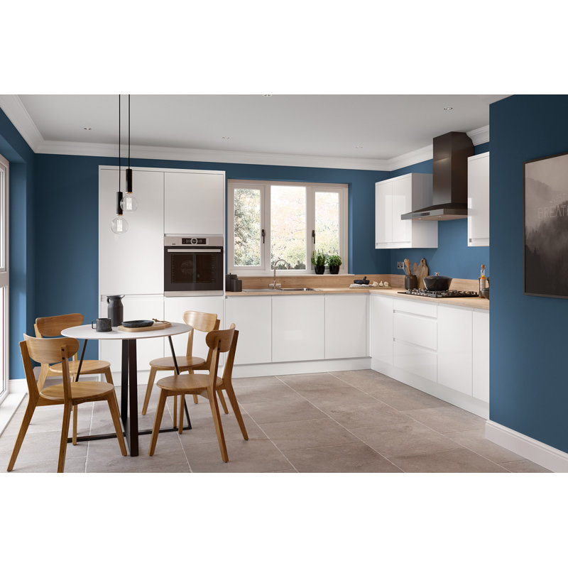 KitchenKit Flatpack J Pull Gloss 490X596 Appliance Door, White