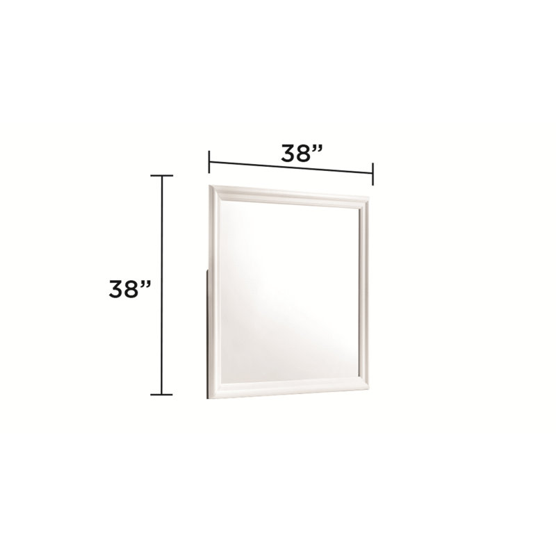 Miroir de style moderne Blaze en bois (miroir inclus seulement), Blanc