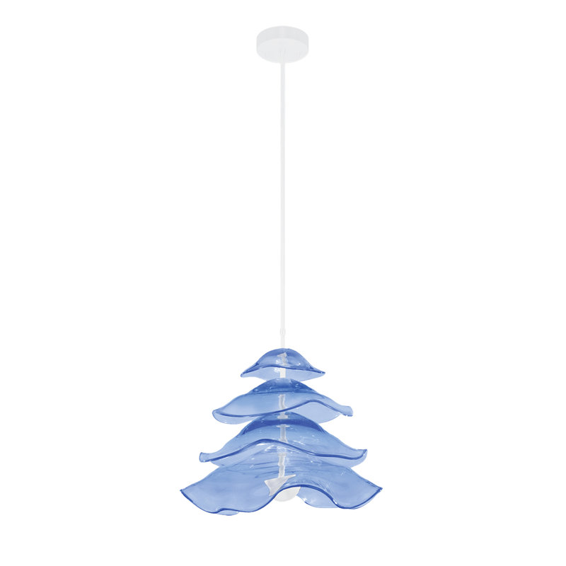 Luminaire suspendu rond l 20 po Embark, Laque blanche, Bleu