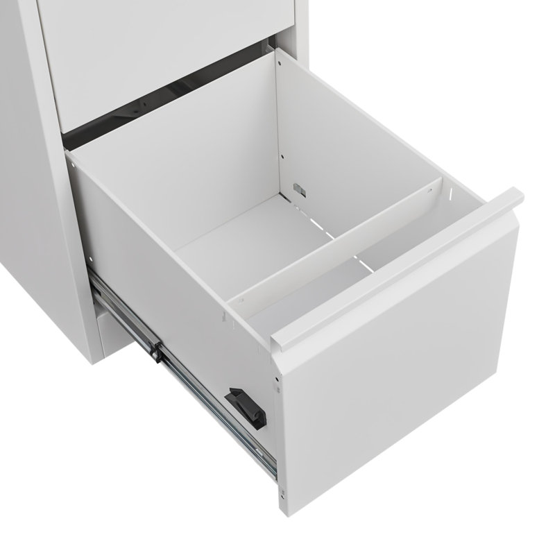 Heavy-Duty Lockable Vertical Metal Filing Cabinet with 3 Deep Drawers, Secure Steel Storage for Home Office, White, 4