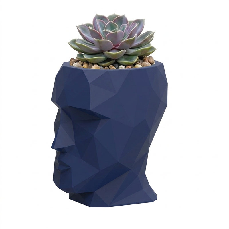Adan Planter, 7" H x 5" W x 7" D, Blue