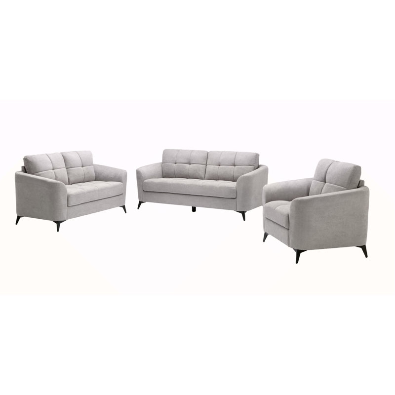 Ensemble de canapé-lit en tissu tissé gris clair