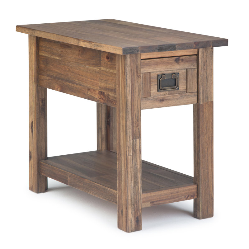 Monroe - Table d'appoint étroite - Brun rustique naturel vieilli