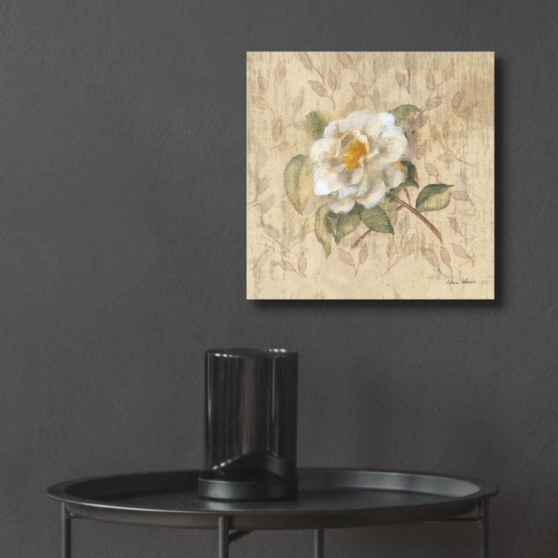 «White Floral 1» par Cheri Blum, art mural en verre acrylique, H 12 po x l 12 po x P 0,13 po