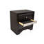 Traditional Style 2 Drawer Nightstand Made With Wood In Black Colour