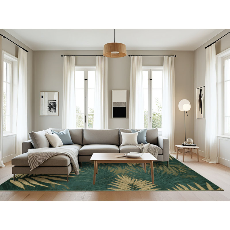 Tapis vert lavable à la machine, Rectangle 6 pi x 9 pi
