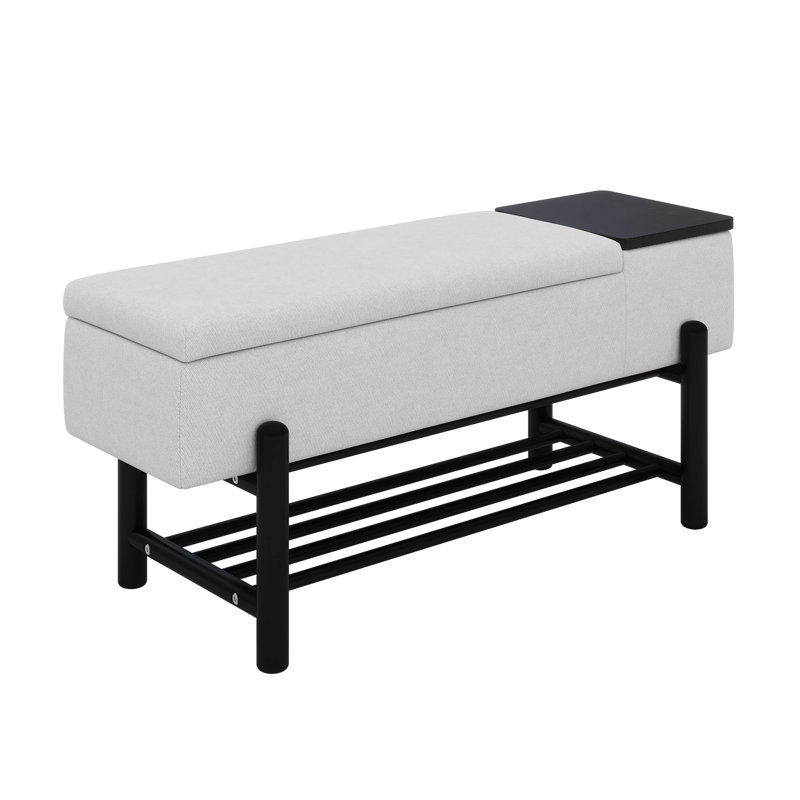 Banc de rangement pour repose-pieds, Noir