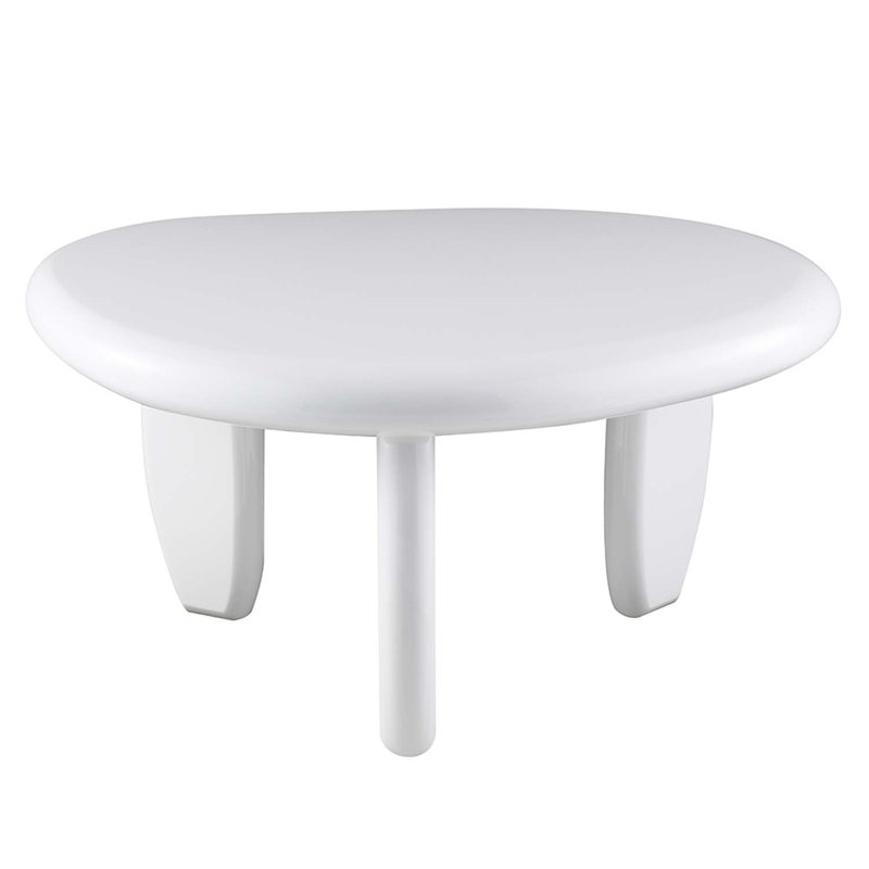 Table de bout ovale, blanc brillant