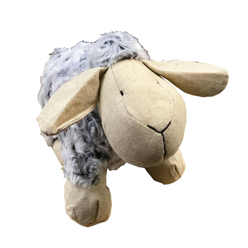 Asuncion Sheep Fabric Weighted Floor Stop, Grey