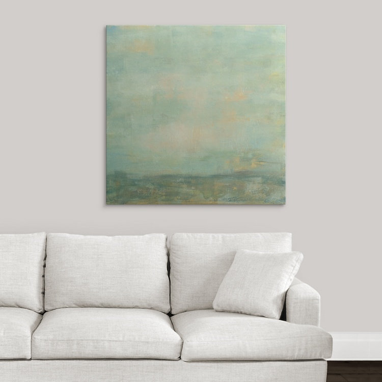 « i » jennifer de la peinture, reproduction d’art Mint Sky, H 35 po x l 35 po x P 1,5 po, Toile