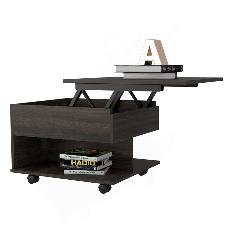 Table basse à plateau relevable Portland, Brun, H 15,3 po x l 21,6 po x P 19,6 po