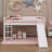 Twin Elevated Bed Featuring Ladder & Slide, Loft Beds Equipped With Safety Guardrails-448104628