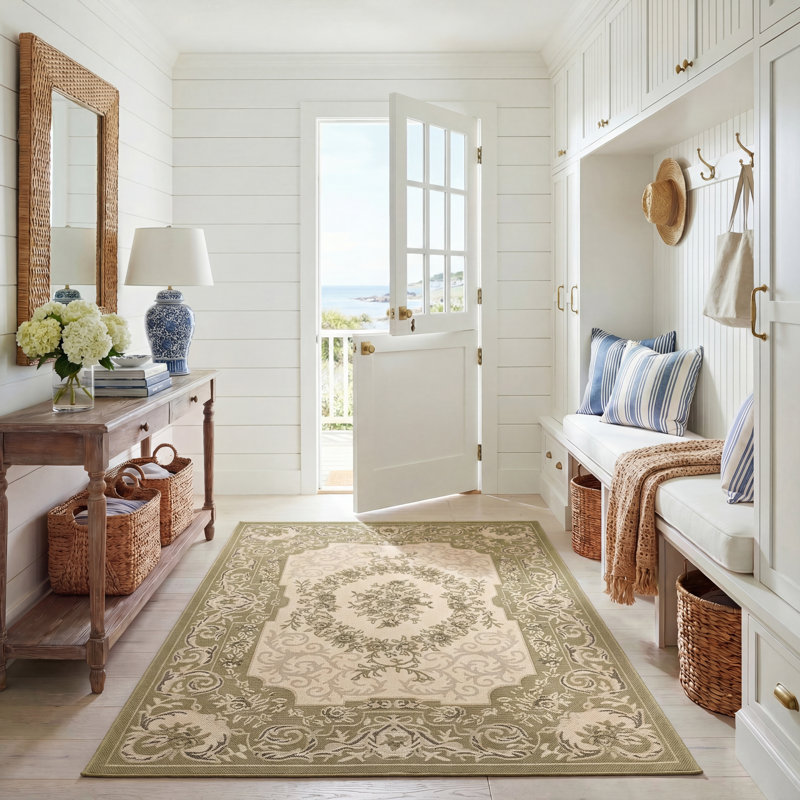Galena Performance Oriental Indoor/Outdoor Area Rug, Rectangle 5'3" x 7'7"