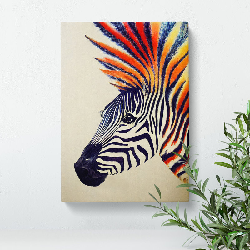 Punk Zebra - Wrapped Canvas, 76cm H x 50cm W