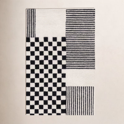Hertha Hand-Tufted Checkered Wool Rug
